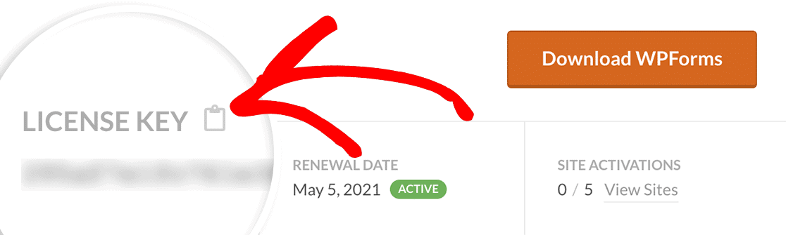 wpforms license key