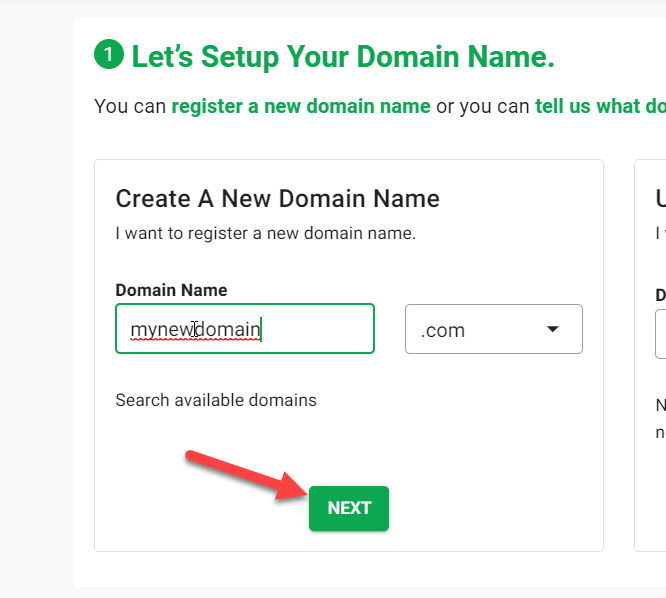 new domain registration